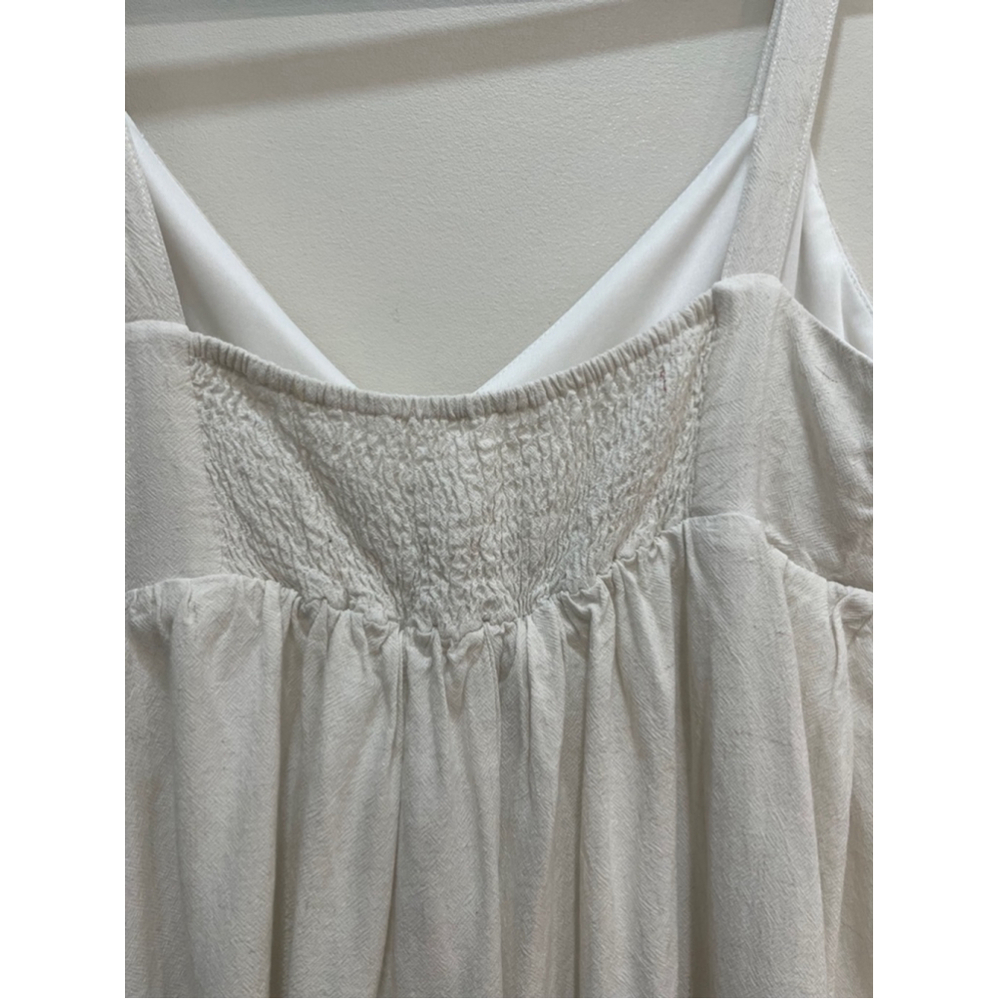 HYFVE Babydoll Dress Large Linen Blend Cream Minimalist Clean Girl Beachy - Picture 5 of 9